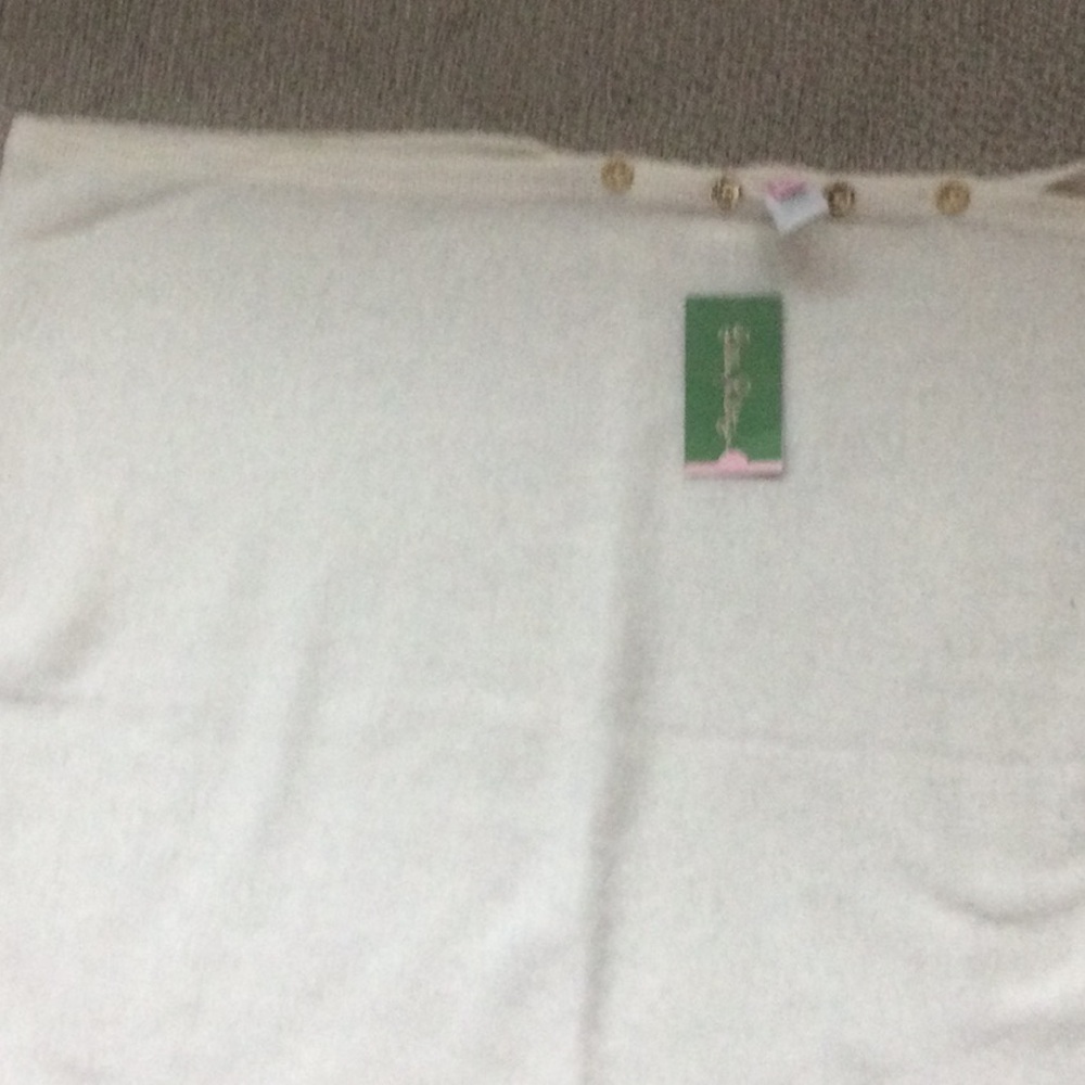 Soft cashmere wrap with brass buttons